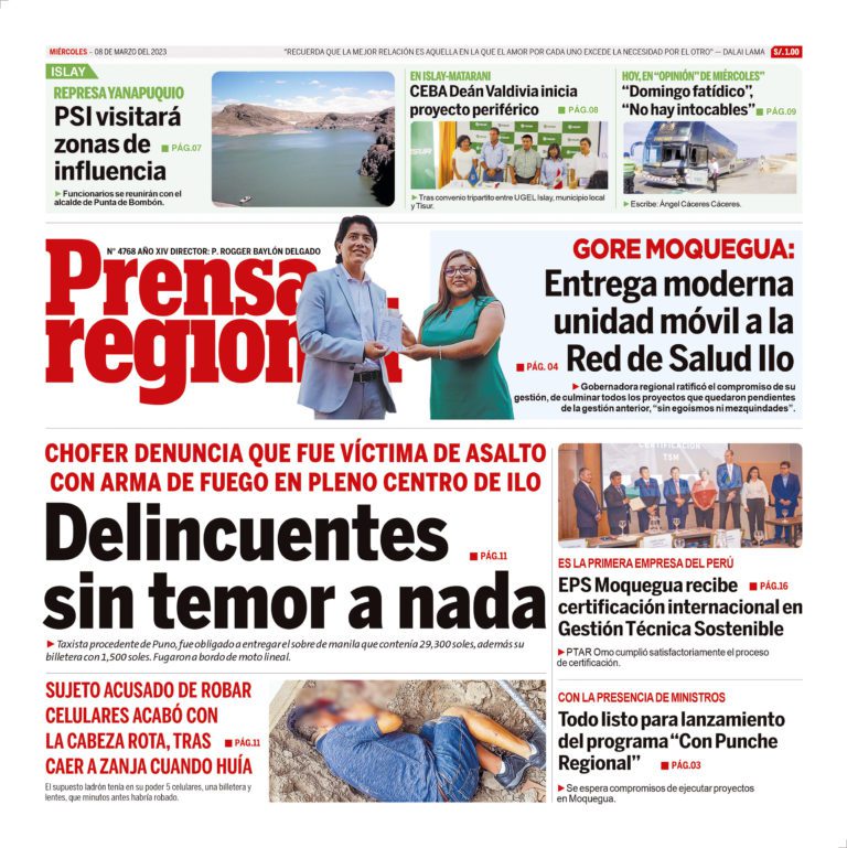 La Prensa Regional – Miércoles 08 de Marzo de 2023