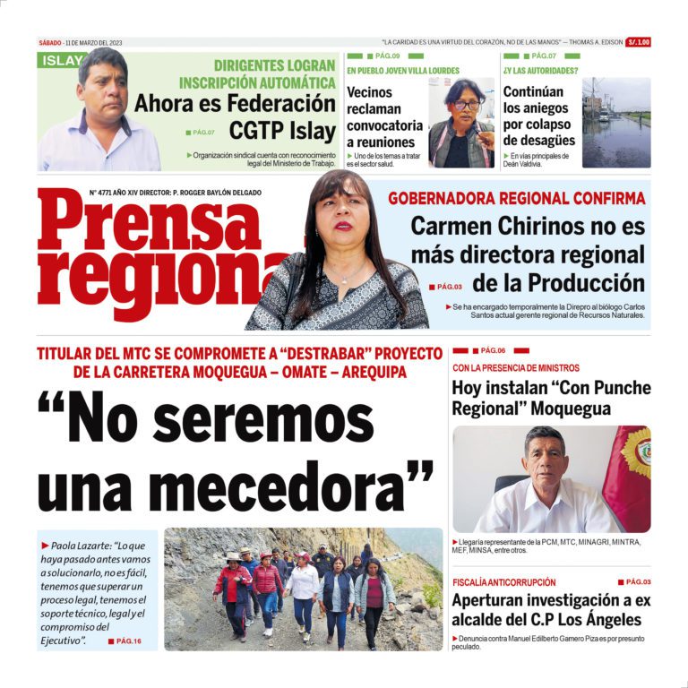 La Prensa Regional – Sábado 11 de Marzo de 2023