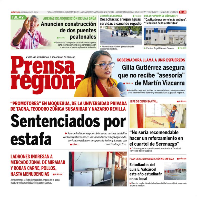La Prensa Regional – Miércoles 15 de Marzo de 2023