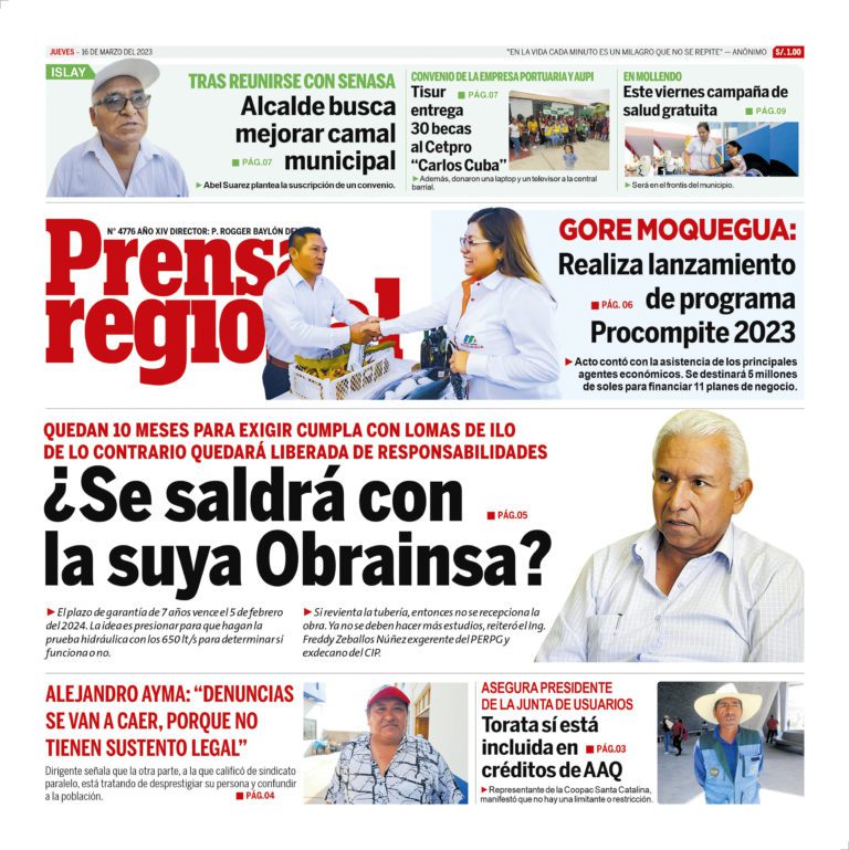 La Prensa Regional – Jueves 16 de Marzo de 2023