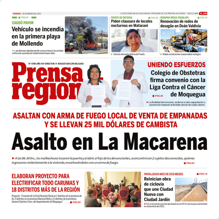 La Prensa Regional – Domingo 26 de Marzo de 2023