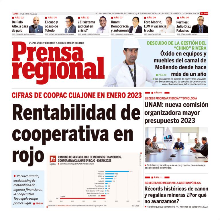 La Prensa Regional – Lunes 10 de abril de 2023