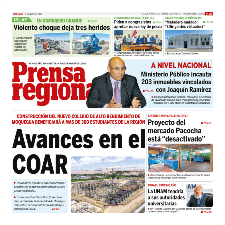 La Prensa Regional – Miércoles 12 de abril de 2023