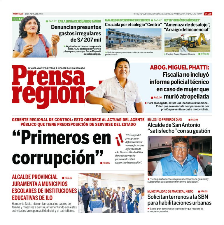 La Prensa Regional – Miércoles 19 de abril de 2023