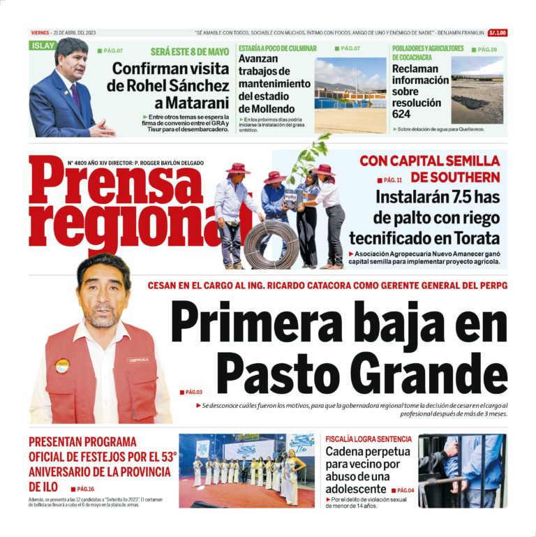 La Prensa Regional – Viernes 21 de abril de 2023