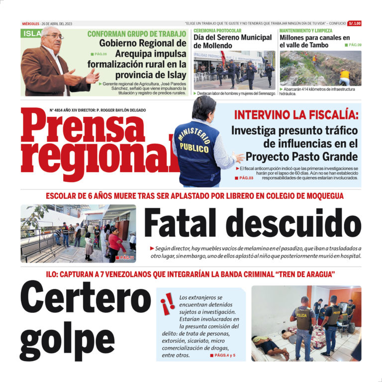 La Prensa Regional – Miércoles 26 de abril de 2023