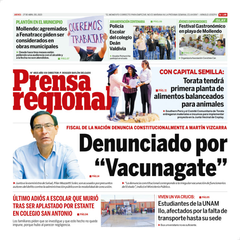 La Prensa Regional – Jueves 27 de abril de 2023