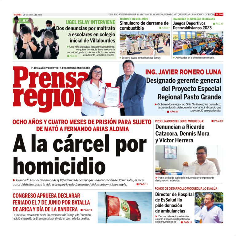 La Prensa Regional – Viernes 28 de abril de 2023