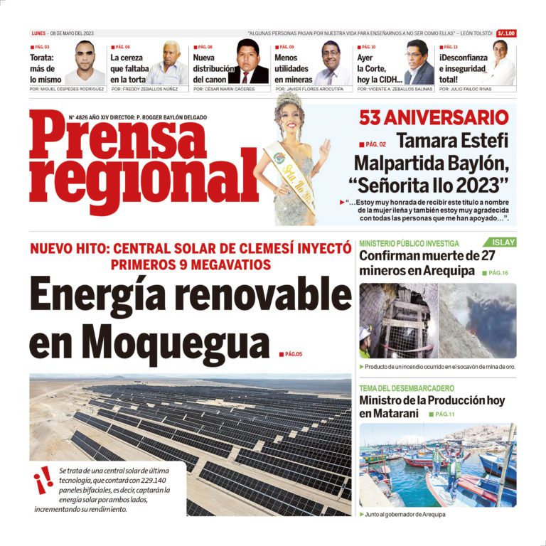 La Prensa Regional – Lunes 08 de mayo de 2023