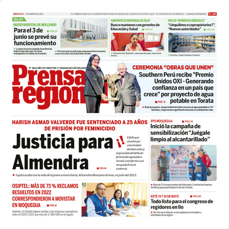La Prensa Regional – Miércoles 17 de mayo de 2023