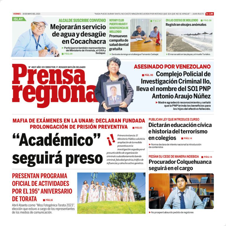 La Prensa Regional – Viernes 19 de mayo de 2023