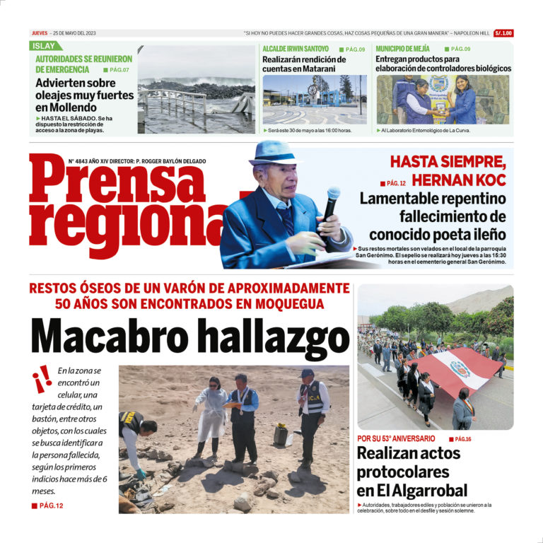 La Prensa Regional – Jueves 25 de mayo de 2023