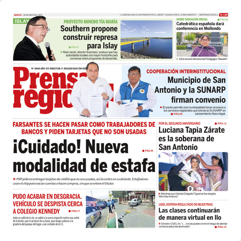 La Prensa Regional – Martes 30 de mayo de 2023