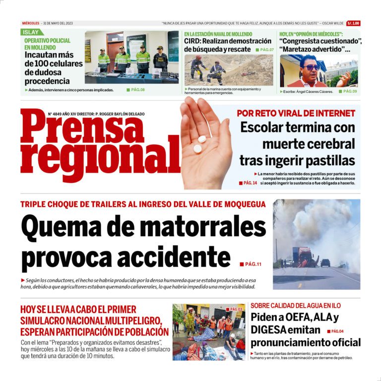 La Prensa Regional – Miércoles 31 de mayo de 2023
