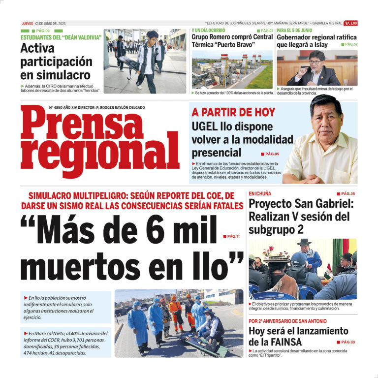 La Prensa Regional – Jueves 01 de junio de 2023