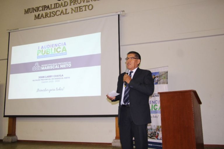 Alcalde provincial de Mariscal Nieto realiza “Rendición de cuentas 2023”