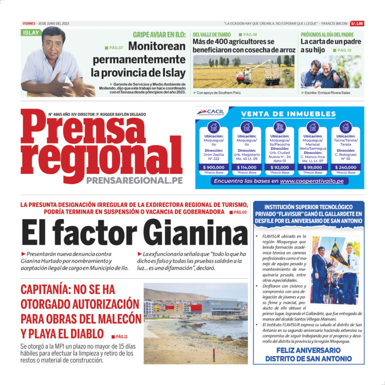 La Prensa Regional – Viernes 16 de junio de 2023