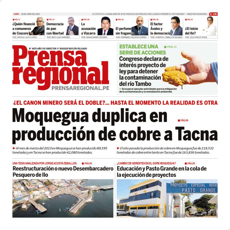 La Prensa Regional – Lunes 26 de junio de 2023