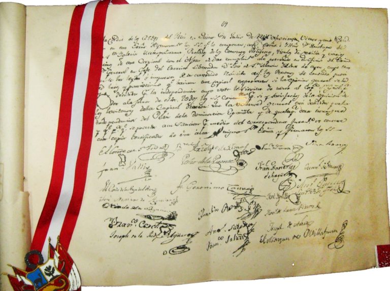 El voto solemne de Lima, el 15 de julio de 1821