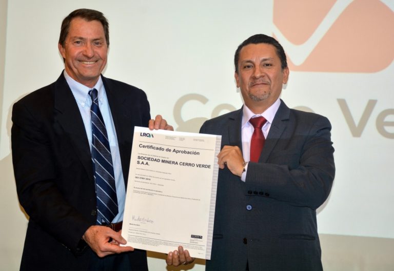 Cerro Verde obtiene certificación internacional ISO 37001 – antisoborno