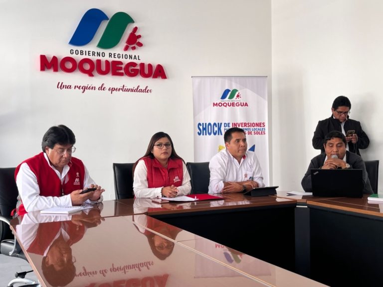 GORE Moquegua anuncian shock de inversiones para municipios con menos recursos