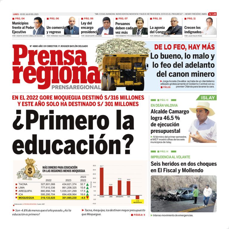 La Prensa Regional – Lunes 03 de julio de 2023