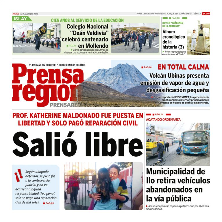La Prensa Regional – Jueves 13 de julio de 2023