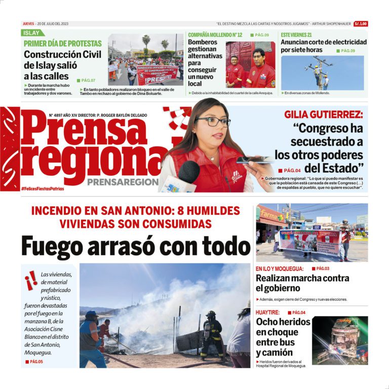 La Prensa Regional – Jueves 20 de julio de 2023