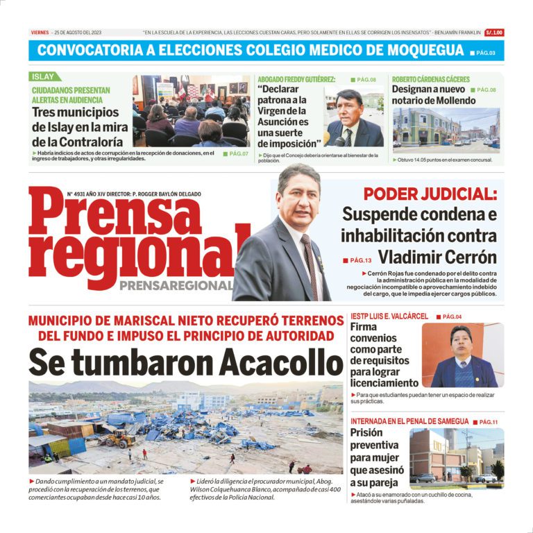 La Prensa Regional – Viernes 25 de agosto de 2023