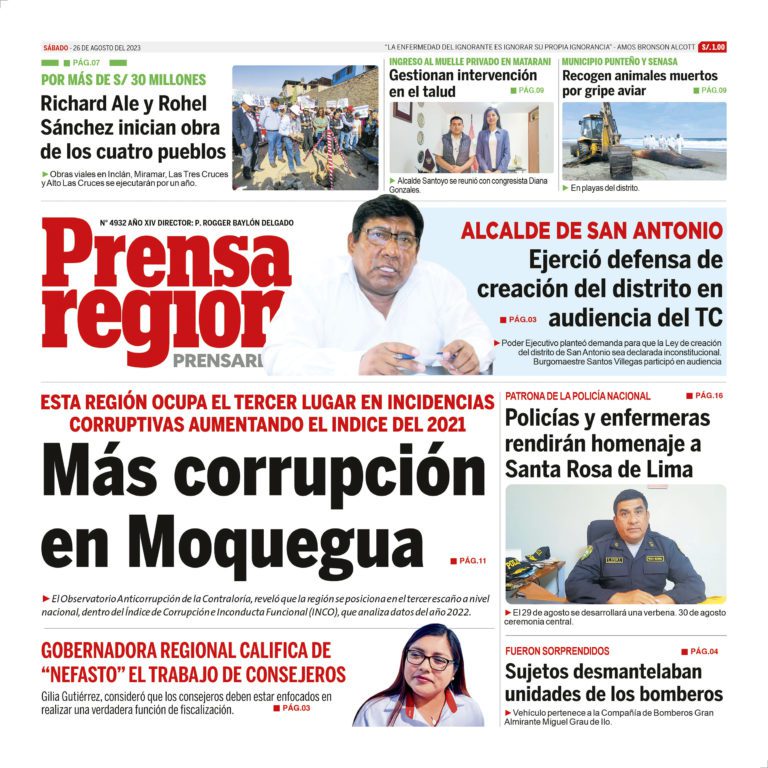La Prensa Regional – Sábado 26 de agosto de 2023