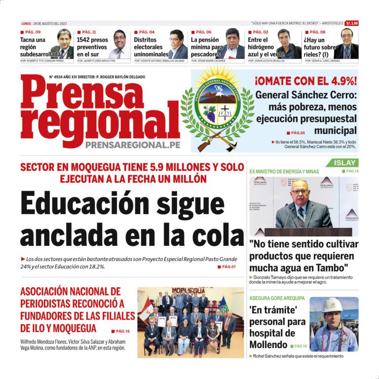 La Prensa Regional – Lunes 28 de agosto de 2023