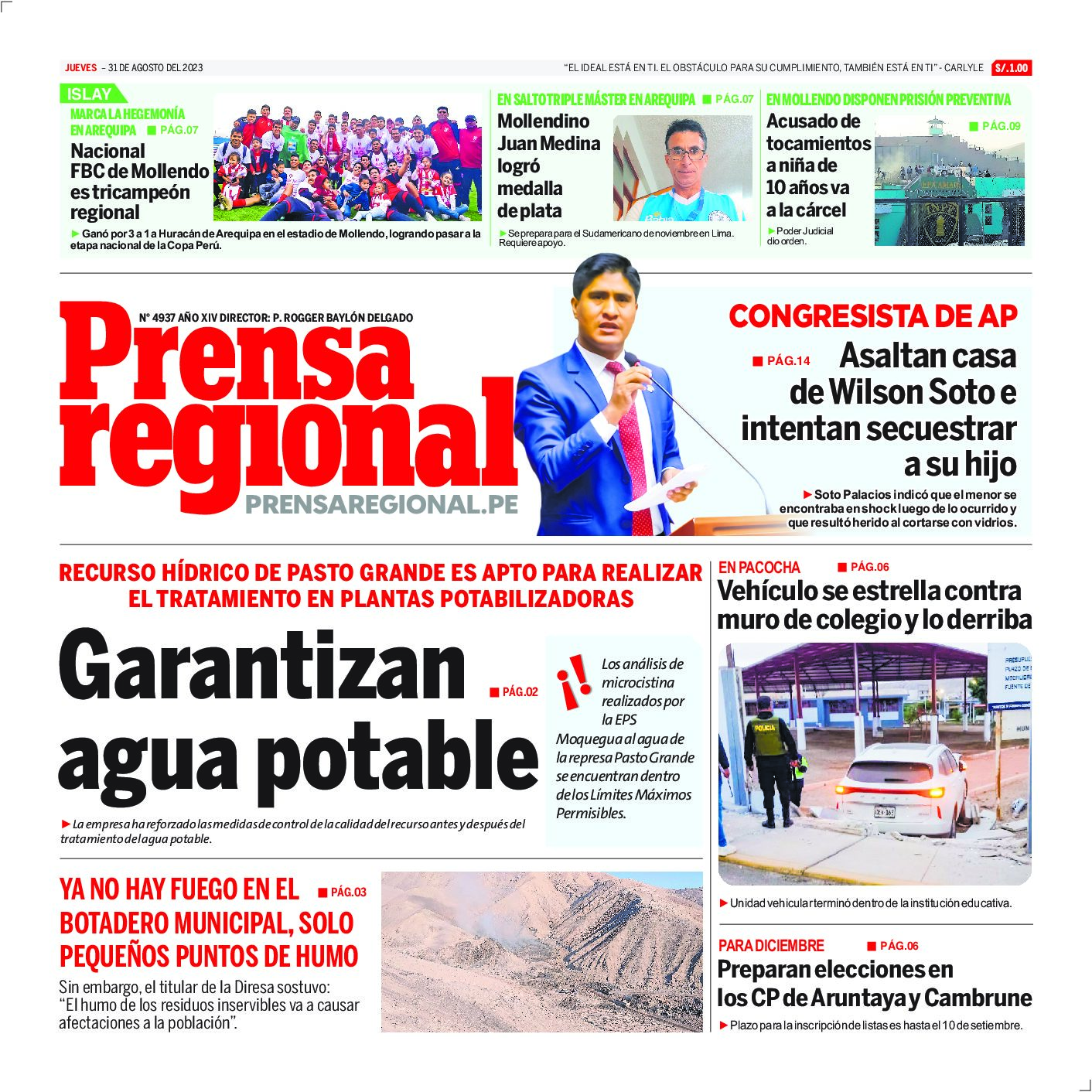 La Prensa Regional – Jueves 31 de agosto de 2023