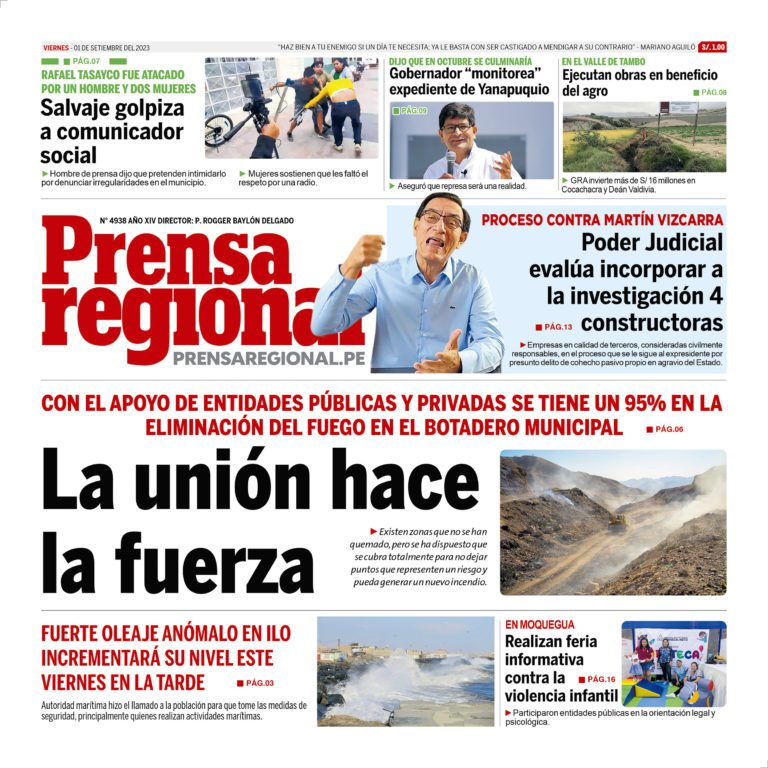 La Prensa Regional – Viernes 01 de setiembre de 2023