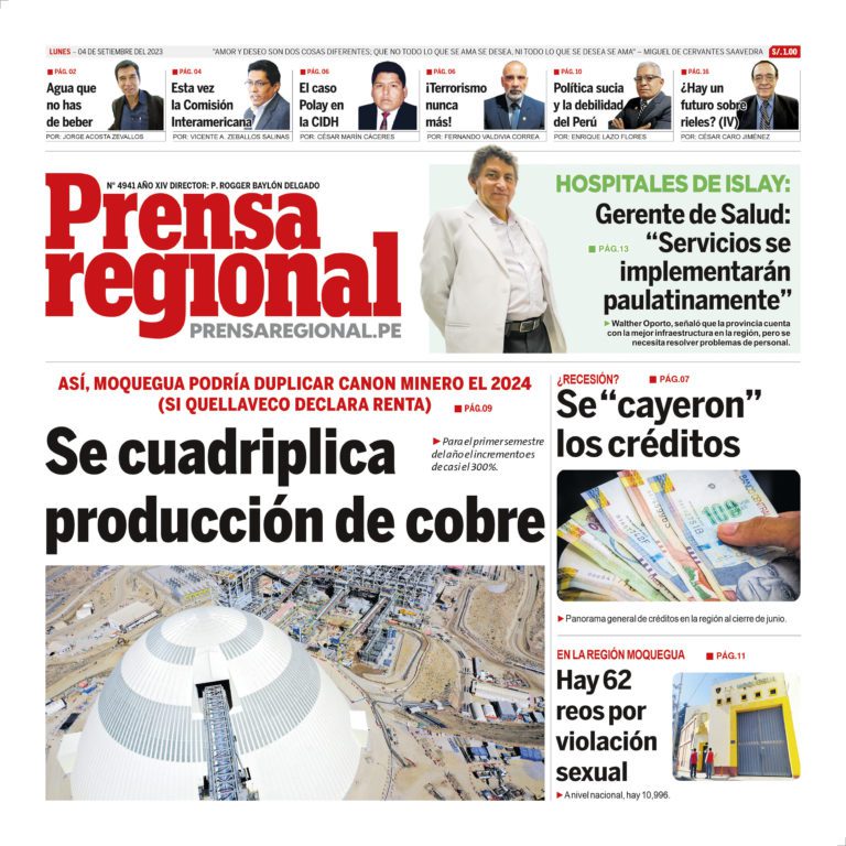 La Prensa Regional – Lunes 04 de setiembre de 2023