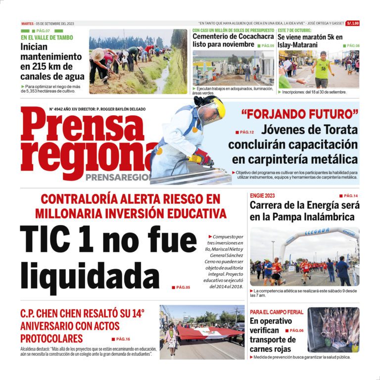 La Prensa Regional – Martes 05 de setiembre de 2023