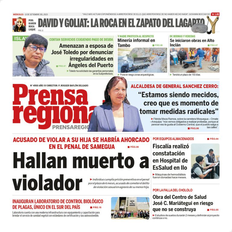 La Prensa Regional – Miércoles 13 de setiembre de 2023