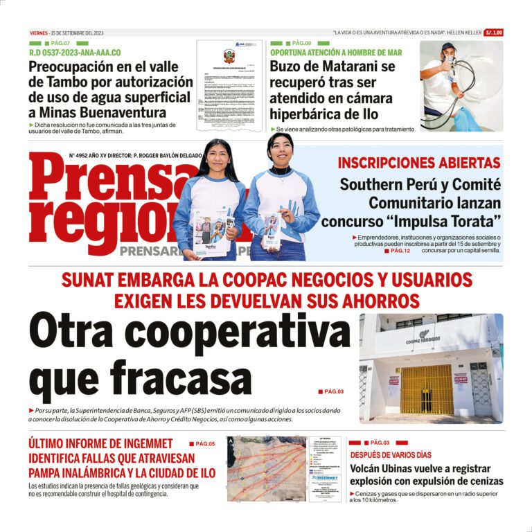 La Prensa Regional – Viernes 15 de setiembre de 2023
