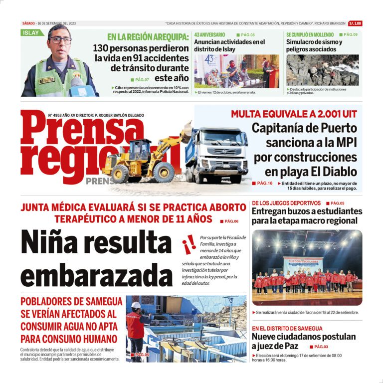 La Prensa Regional – Sábado 16 de setiembre de 2023