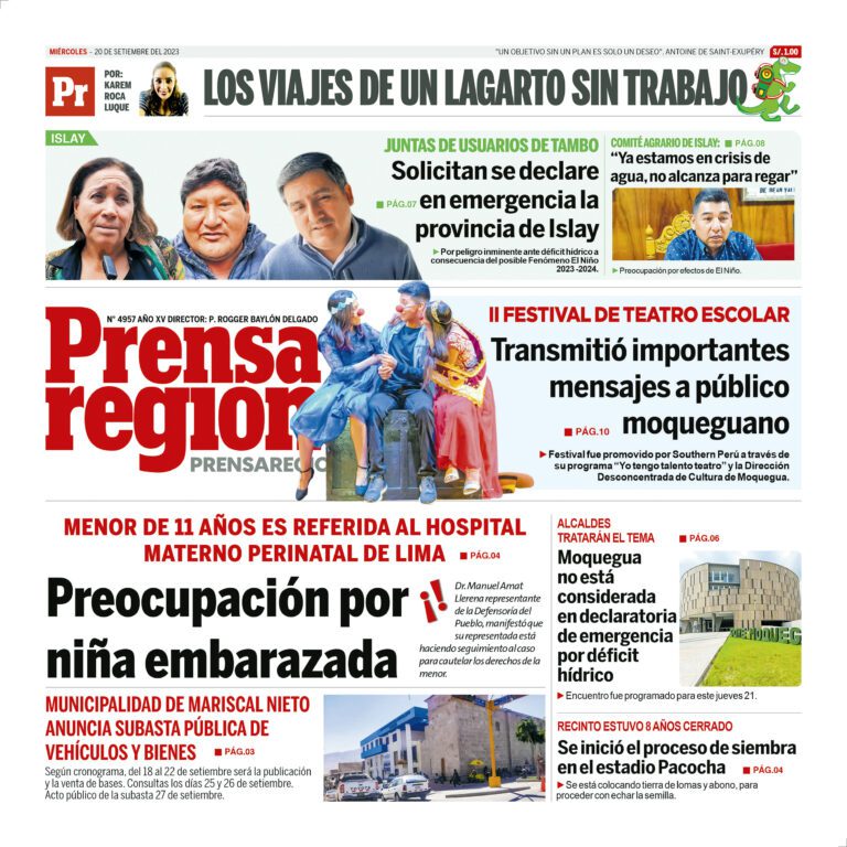 La Prensa Regional – Miércoles 20 de setiembre de 2023