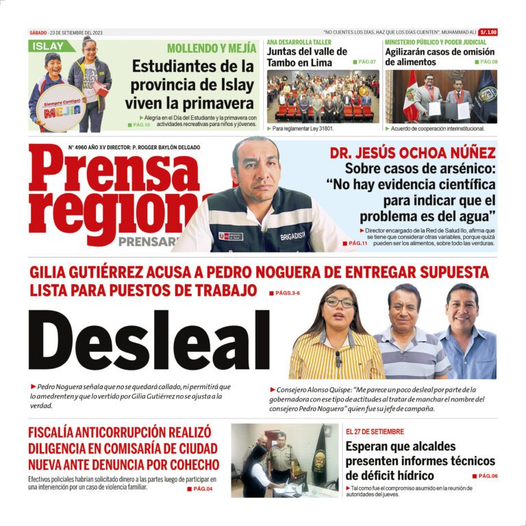 La Prensa Regional – Sábado 23 de setiembre de 2023