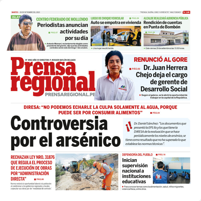La Prensa Regional – Martes 26 de setiembre de 2023
