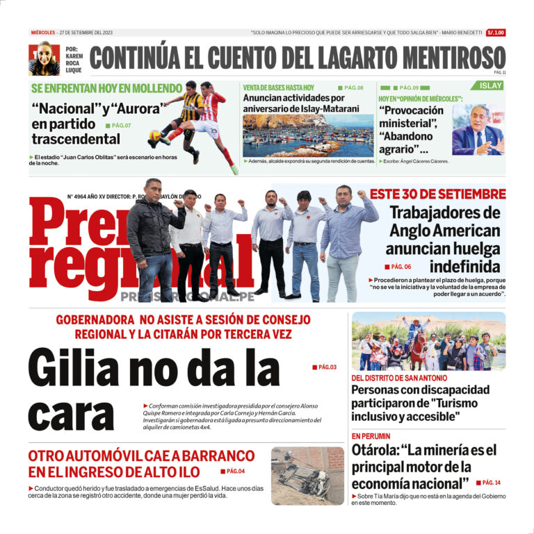 La Prensa Regional – Miércoles 27 de setiembre de 2023