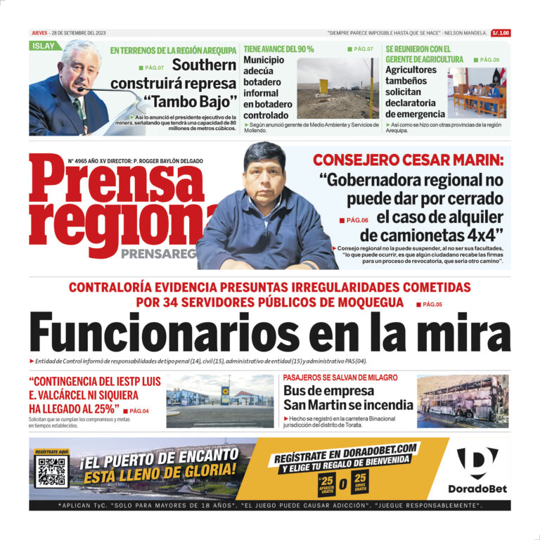 La Prensa Regional – Jueves 28 de setiembre de 2023