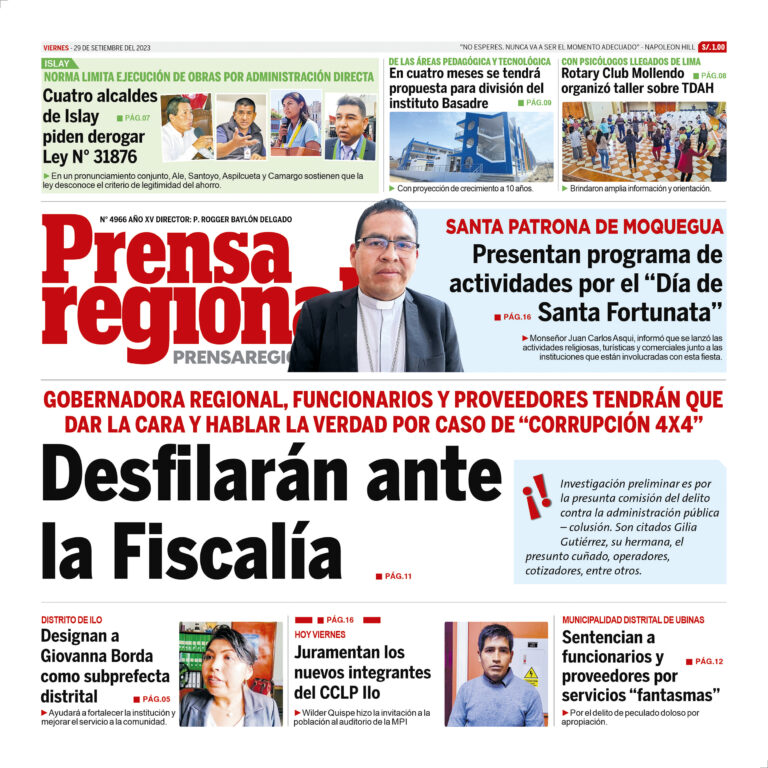 La Prensa Regional – Viernes 29 de setiembre de 2023