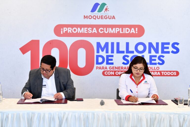 MEF y el GORE Moquegua suscriben convenio para transferencia de S/ 100 millones