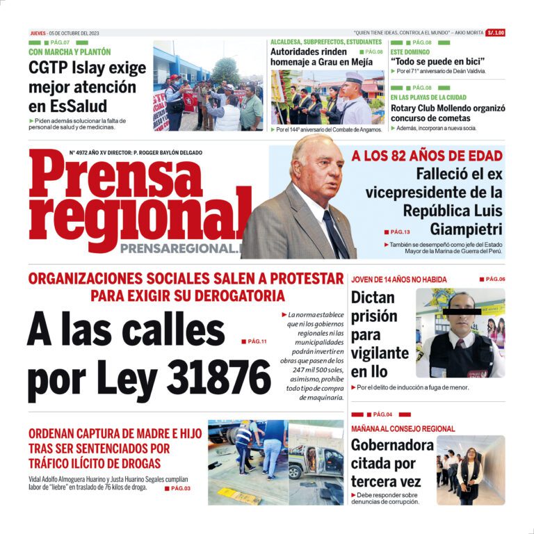 La Prensa Regional – Jueves 05 de octubre de 2023