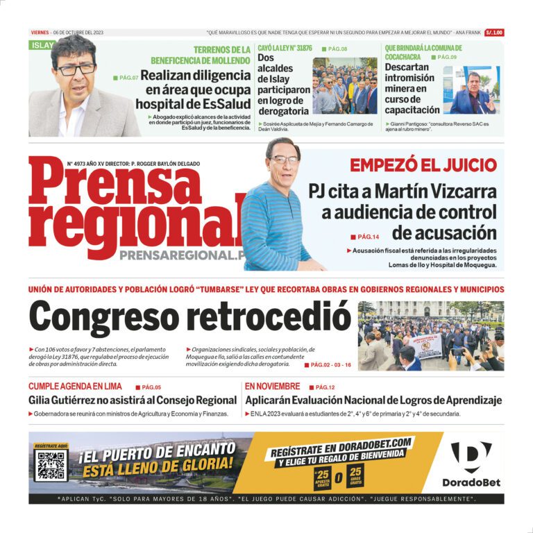 La Prensa Regional – Viernes 06 de octubre de 2023