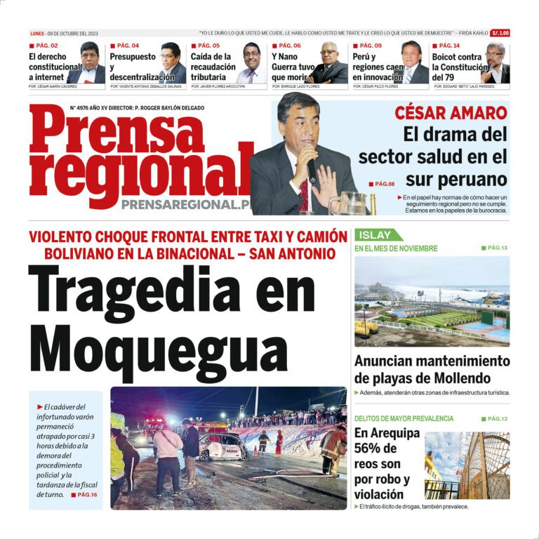 La Prensa Regional – Lunes 09 de octubre de 2023