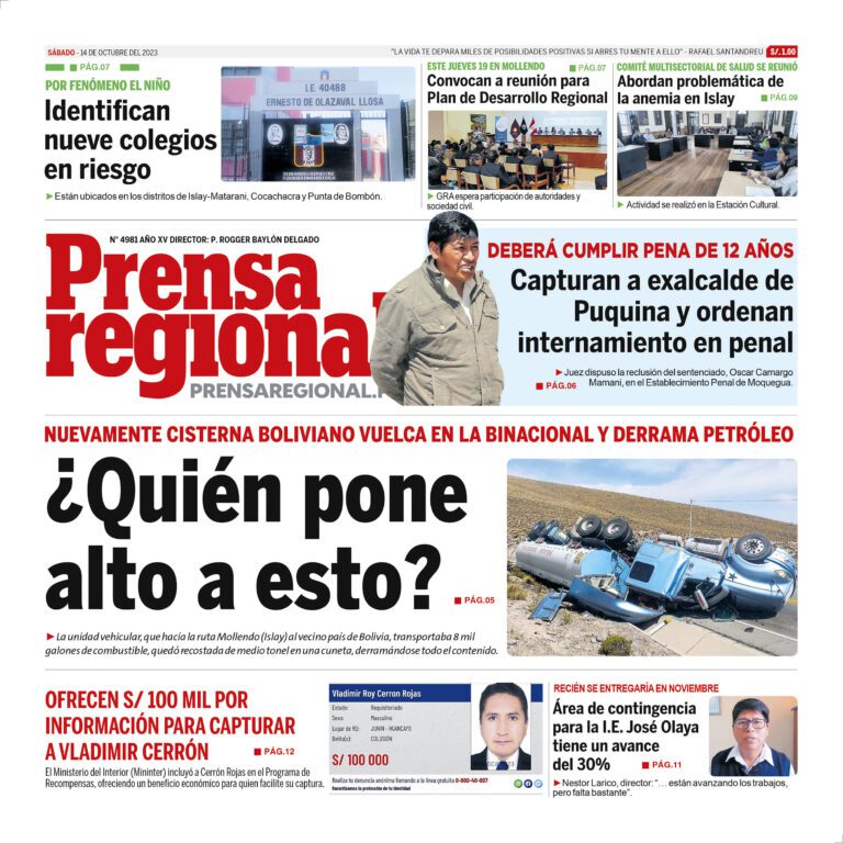 La Prensa Regional – Sábado 14 de octubre de 2023