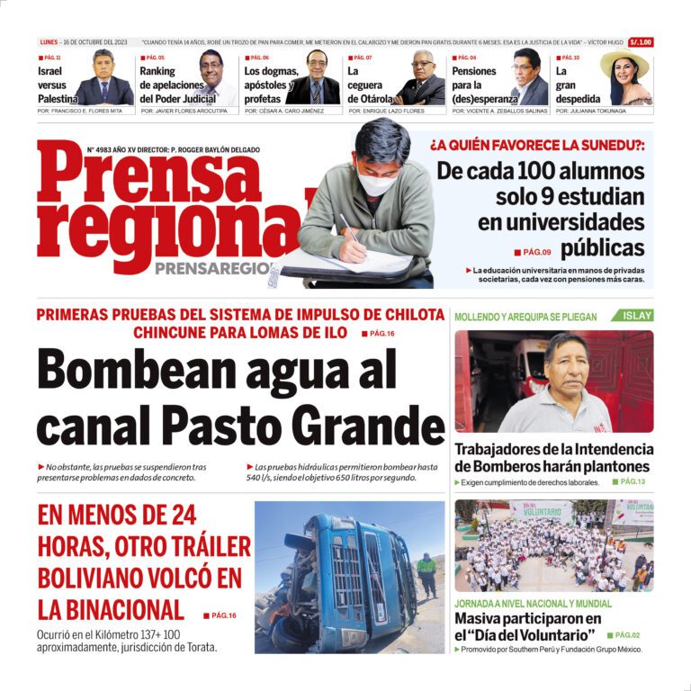 La Prensa Regional – Lunes 16 de octubre de 2023